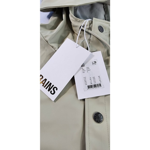 RAINS 12010 Jacket In Cement Size X-Large Unisex - Waterproof - MSRP$110 - NWT - Picture 2 of 7